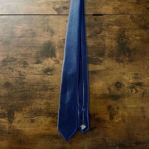 Nautica Men's Solid Textured 100 Polyester Tie Navy Blue